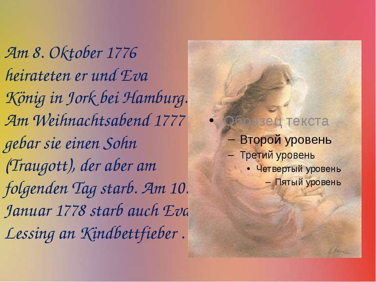 Am 8. Oktober 1776 heirateten er und Eva König in Jork bei Hamburg. Am Weihna...