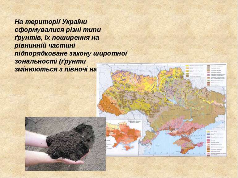 На території України сформувалися різні типи ґрунтів, їх поширення на рівнинн...
