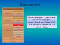 Хронология Пермский период — последний геологический период палеозойской эры....