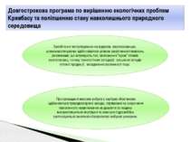 Довгострокова програма по вирішенню екологічних проблем Кривбасу та поліпшенн...