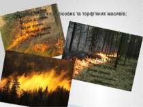 Природні пожежі лісових та торф'яних масивів;