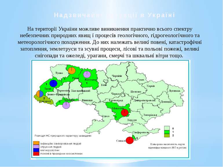 Нa території України можливе виникнення практично всього спектру небезпечних ...
