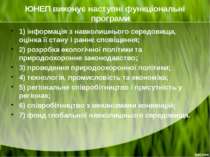 ЮНЕП виконує наступні функціональні програми: 1) інформація з навколишнього с...