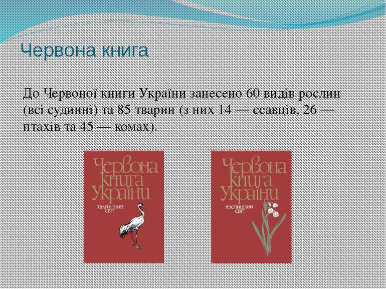 Червона книга До Червоної книги України занесено 60 видів рослин (всі судинні...