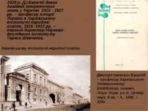1920 р. Д.І.Багалій декан Академії теоретичних знань у Харкові. 1921 - 1927 р...