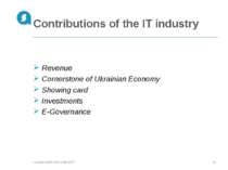 Contributions of the IT industry Copyright © 2007-2013 ALTEXSOFT * Revenue Co...