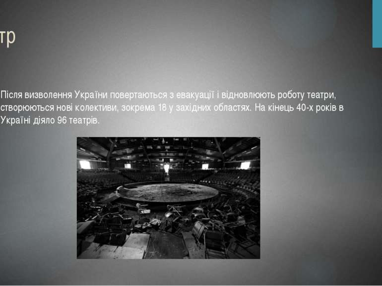 Театр Після визволення України повертаються з евакуації і відновлюють роботу ...