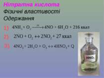 Нітратна кислота Фізичні властивості Одержання 1) 2) 3)