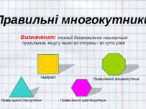 Правильні многокутники Визначення: опуклий багатокутник називається правильни...