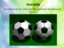 Ікосаедр Ікосаедром може бути навіть звичайний футбольний м’яч.