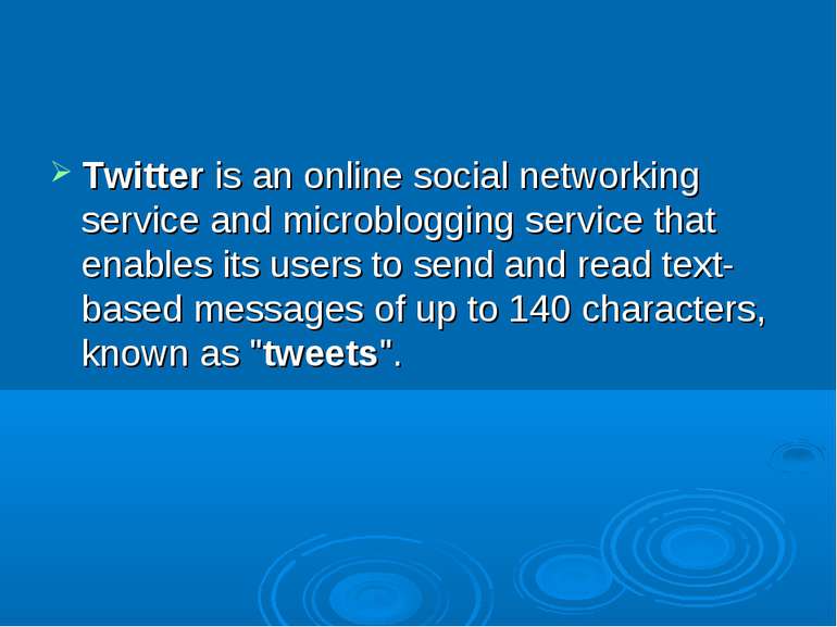 Twitter is an online social networking service and microblogging service that...