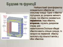 Будова та функції Найпростіший трансформатор складається з обмоток на спільно...