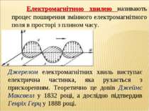 Електромагнітною хвилею називають процес поширення змінного електромагнітного...