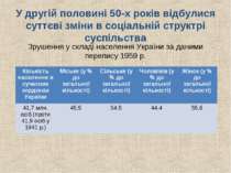 У другій половині 50-х років відбулися суттєві зміни в соціальній структрі су...