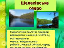 Шелехівське  озеро Гідрологічна пам'ятка природи державного значення (з 1975 ...
