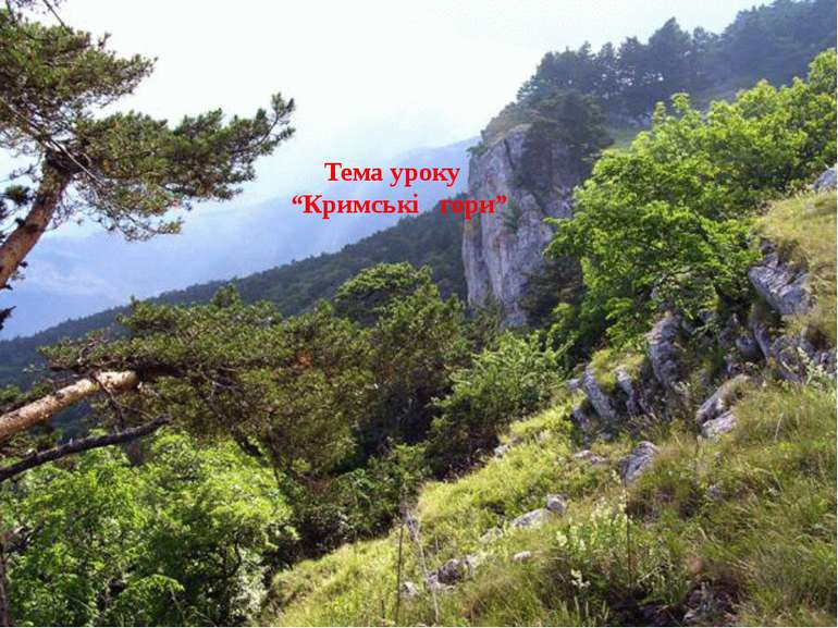 Тема уроку “Кримські гори”