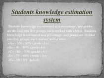 Students knowledge estimation system Students knowledge is estimated as a per...
