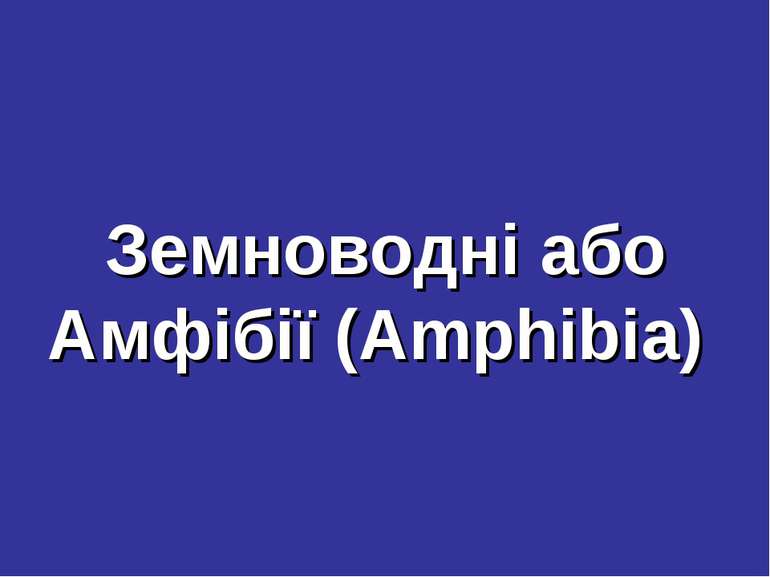 Земноводні або Амфібії (Amphibia)