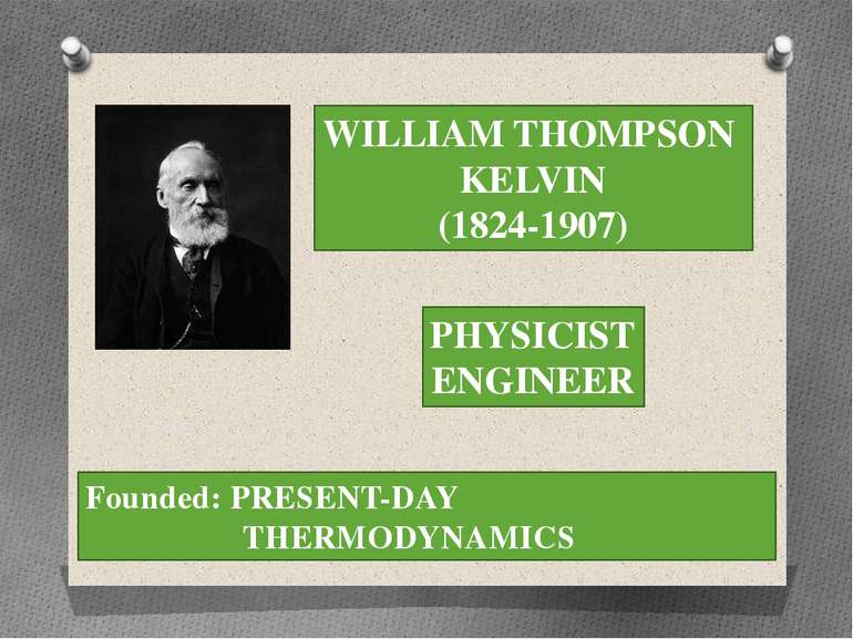 WILLIAM THOMPSON KELVIN (1824-1907) PHYSICIST ENGINEER Founded: PRESENT-DAY T...