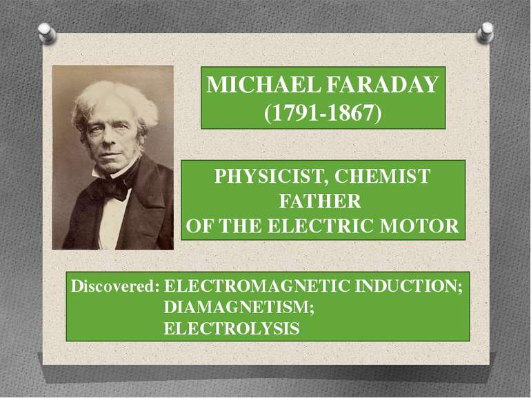 MICHAEL FARADAY (1791-1867) PHYSICIST, CHEMIST FATHER OF THE ELECTRIC MOTOR D...