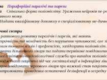 Проблема Периферійні паралічі та парези Причина Спінальна форма поліомієліту....