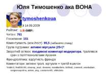 Юля Тимошенко ака ВОНА tymoshenkoua з 14.09.2009 Рейтинг: Читачі: 761 Посилан...