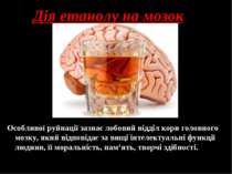 Дія етанолу на мозок Особливої руйнації зазнає лобовий відділ кори головного ...