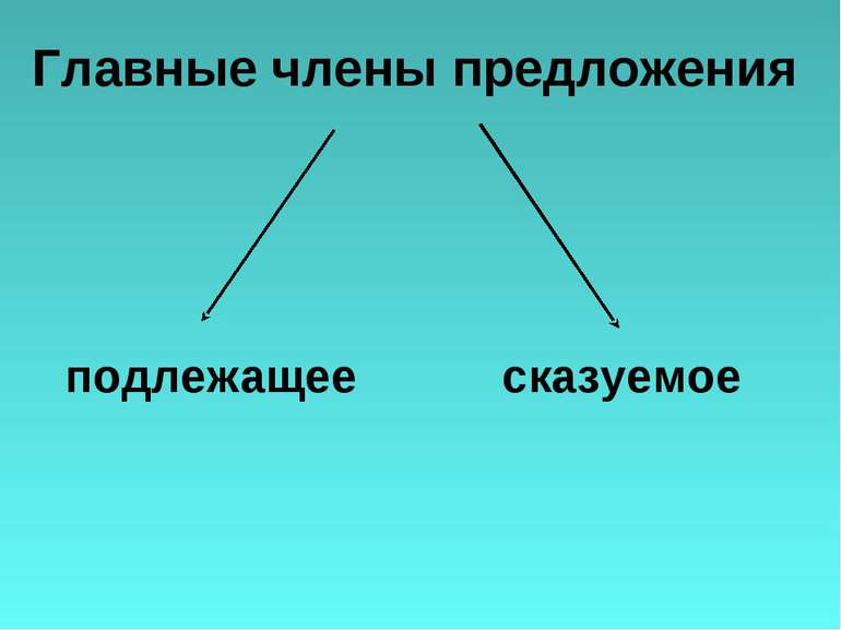 Главные члены предложения подлежащее сказуемое