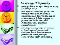 Language Biography план работы по предмету на тему (семестр, год); таблица оц...