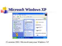 Microsoft Windows XP 25 жовтня 2001: Microsoft випускає Windows XP