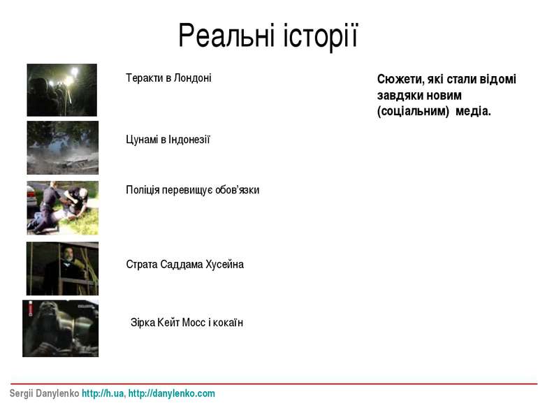 Реальні історії Sergii Danylenko http://h.ua, http://danylenko.com Теракти в ...