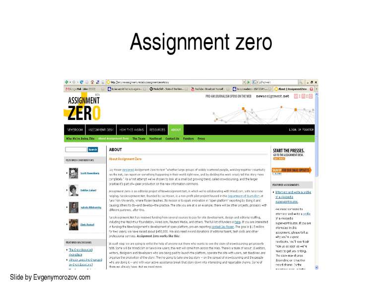 Assignment zero Slide by Evgenymorozov.com