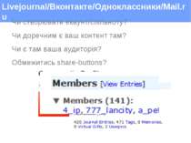 Livejournal/Вконтакте/Одноклассники/Mail.ru Чи створювати екаунт/спільноту? Ч...