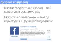 Джерела соцтрафіку Кнопки “поділитись” (share) – хай користувач рекламує вас ...