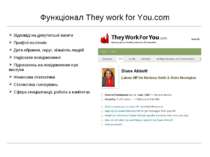 Функціонал They work for You.com Відповіді на депутатські запити Профілі полі...