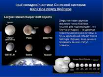 Інші складові частини Сонячної системи: малі тіла поясу Койпера Открытия таки...