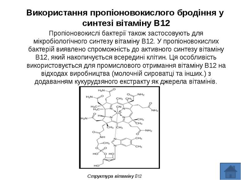 Використання пропіоновокислого бродіння у синтезі вітаміну B12 Пропіоновокисл...