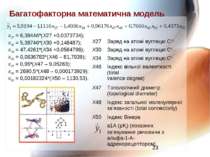 Багатофакторна математична модель x27 = 6,38446*(X27 +0,0373734); x30 = 5,387...