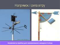 Напрямок і сила вітру Анемометр-прибор для вимірювання швидкості вітру