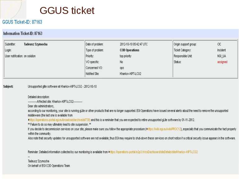 GGUS ticket