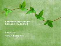 Класифікація рослин по відношенню до світла  Виконала: Качура Катерина