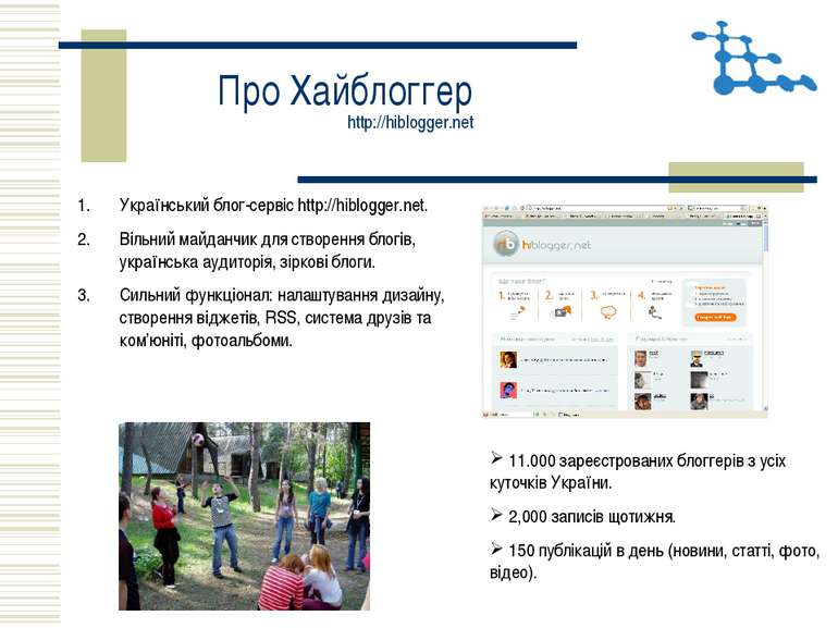 Про Хайблоггер http://hiblogger.net Український блог-сервіс http://hiblogger....