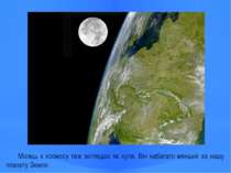 Місяць з космосу теж виглядає як куля. Він набагато менший за нашу планету Зе...