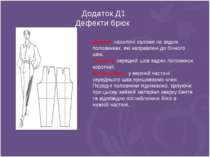 Додаток Д1 Дефекти брюк Дефект: нахилені заломи на задніх половинках, які нап...