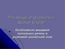 The Usage of Questions in Spoken English