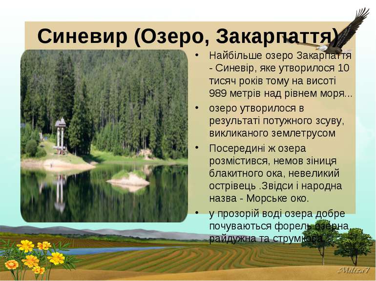 Синевир (Озеро, Закарпаття) Найбільше озеро Закарпаття - Синевір, яке утворил...