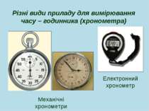 Різні види приладу для вимірювання часу – годинника (хронометра) Електронний ...