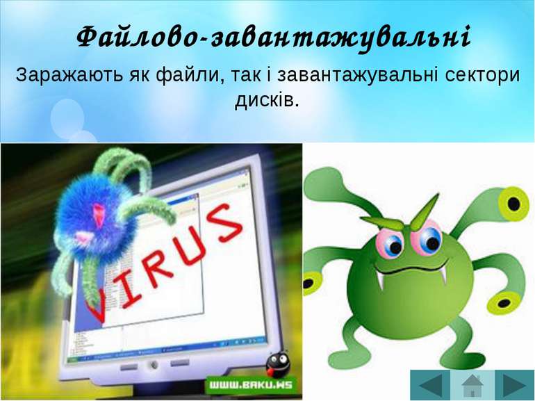 Віруси-реплікатори Так називані хробаки, що поширюються комп'ютерними мережами.