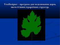 TreeDesigner – програма для моделювання дерев, листя й інших ієрархічних стру...