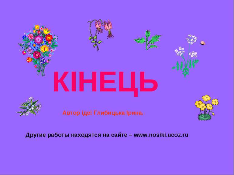 КІНЕЦЬ Другие работы находятся на сайте – www.nosiki.ucoz.ru Автор iдеi Глиби...